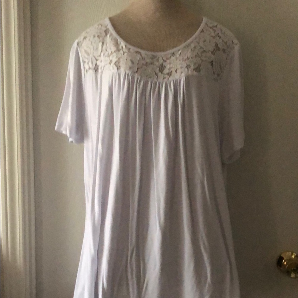 White Short Sleeve Embellished Blouse